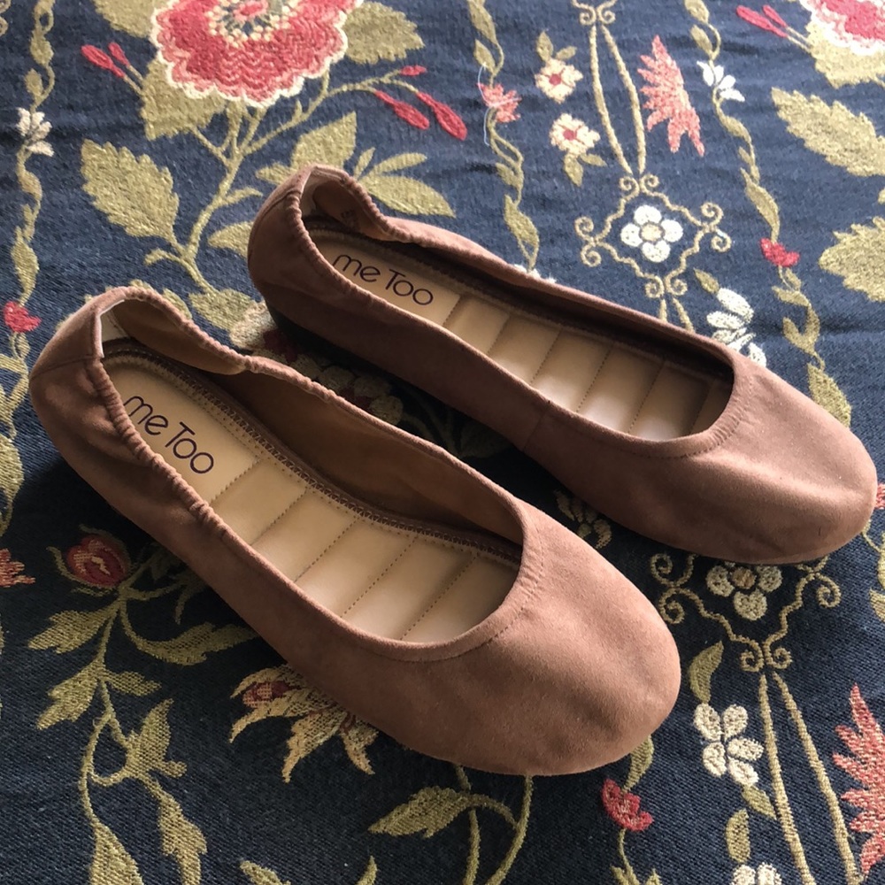 Tan faux suede flats